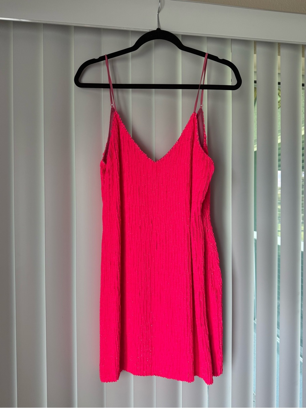 RETROFETE neon pink sequin dress Sz L